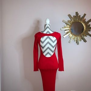 Backless Red Bodycon Dress
